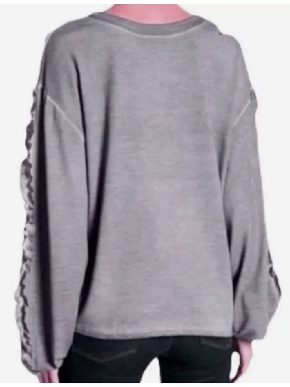 Dantelle‎ Women's Gray Oil Dye Sweatshirt Pullover Top Size Small NWT - Picture 3 of 16